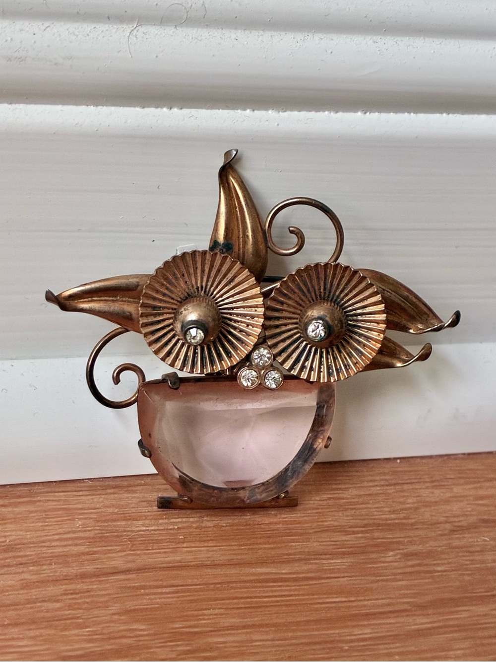 Vintage Jelly Belly Sterling Silver Owl Brooch, Rare